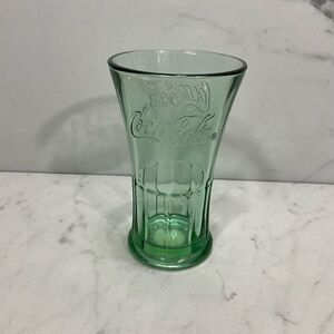 Vintage LIBBEY 16 oz Green Glass Coca Cola Glass